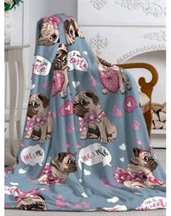 Плед PAVLine Мопсы 150x200 Pavline