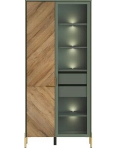 Шкаф с витриной Black Red White Siena с подсветкой REG1W1D Black red white