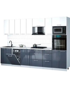 Кухонный гарнитур Интерлиния Мила Gloss 3.1-ПМ3