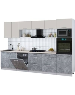 Кухонный гарнитур Интерлиния Мила Gloss 3.2-ПМ1
