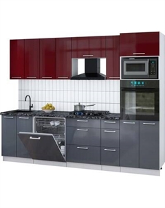 Кухонный гарнитур Интерлиния Мила Gloss 2.7-ПМ1