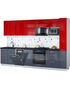 Кухонный гарнитур Интерлиния Мила Gloss 3.2-ПМ4