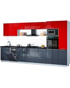 Кухонный гарнитур Интерлиния Мила Gloss 3.7-ПМ3