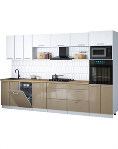 Кухонный гарнитур Интерлиния Мила Gloss 3.3-ПМ3