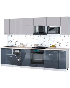 Кухонный гарнитур Интерлиния Мила Gloss 3.0-ПМ4