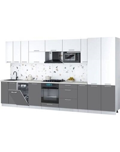 Кухонный гарнитур Интерлиния Мила Gloss 3.8-ПМ4
