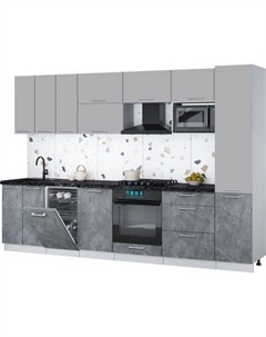 Кухонный гарнитур Интерлиния Мила Gloss 3.1-ПМ4