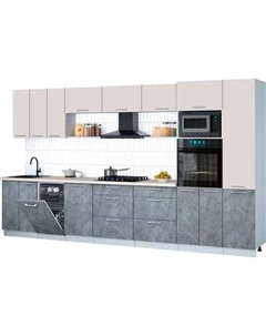 Кухонный гарнитур Интерлиния Мила Gloss 3.7-ПМ3