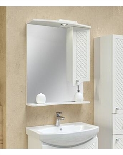 Шкаф с зеркалом для ванной Runo Милано 65 правый