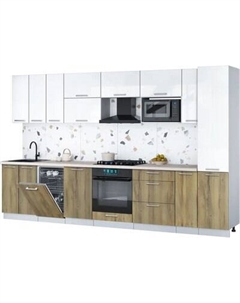Кухонный гарнитур Интерлиния Мила Gloss 3.4-ПМ4