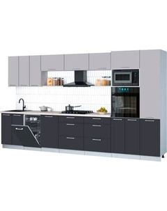 Кухонный гарнитур Интерлиния Мила Gloss 3.7-ПМ3