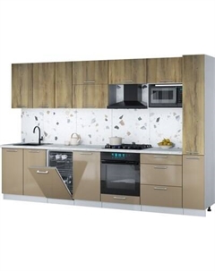 Кухонный гарнитур Интерлиния Мила Gloss 3.2-ПМ4