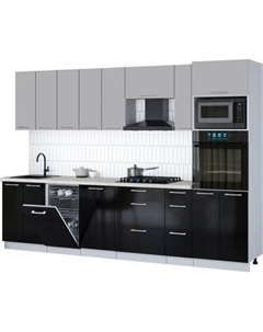 Кухонный гарнитур Интерлиния Мила Gloss 3.0-ПМ3