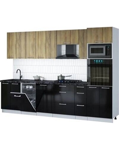 Кухонный гарнитур Интерлиния Мила Gloss 3.0-ПМ3