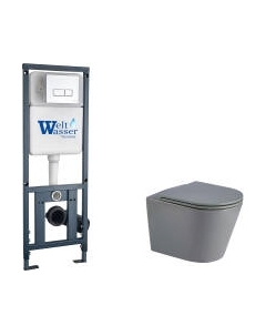 Унитаз подвесной с инсталляцией WeltWasser Marberg 410 + Salzbach 041 MT-GR + Mar 410 SE GL-WT Weltwasser