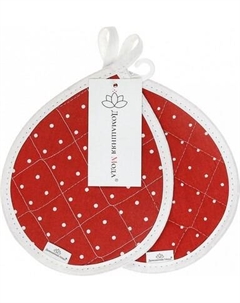 Набор прихваток Домашняя мода Горошек на красном Капелька 20х15.5