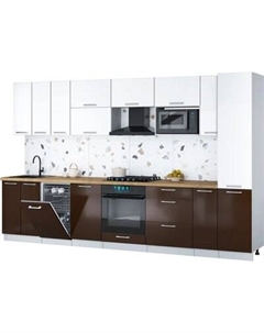 Кухонный гарнитур Интерлиния Мила Gloss 3.4-ПМ4