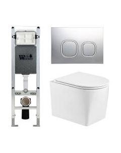 Унитаз подвесной с инсталляцией WeltWasser Amberg 350 ST + Nesenbach 004 GL-WT + Amberg RD-CR Weltwasser