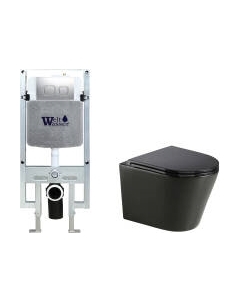 Унитаз подвесной с инсталляцией WeltWasser Amberg 497 ST + Salzbach 043 MT-BL + Amberg RD-MT CR Weltwasser