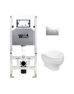Унитаз подвесной с инсталляцией WeltWasser Amberg 506 ST+Erlenbach 004 GL-WT+ Amberg RD-MT CR Weltwasser