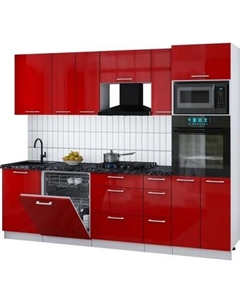 Кухонный гарнитур Интерлиния Мила Gloss 2.6-ПМ1