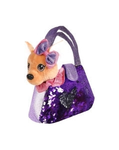Мягкая игрушка Fluffy Family Щенок в сумочке с пайетками / 681689 Fluffy family