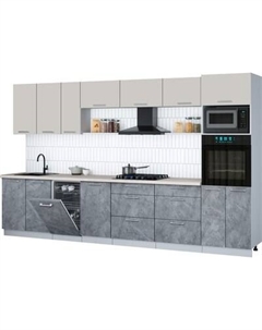 Кухонный гарнитур Интерлиния Мила Gloss 3.5-ПМ3