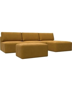 Комплект мягкой мебели Лига Диванов Лига-060 НПБ Лонг угол универсальный с пуфом / 129526 Лига диванов