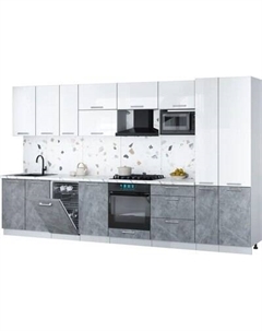 Кухонный гарнитур Интерлиния Мила Gloss 3.6-ПМ4