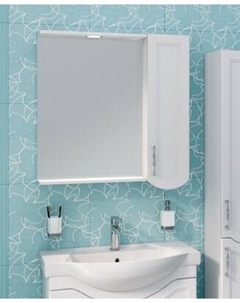 Шкаф с зеркалом для ванной Runo Неаполь 75 правый