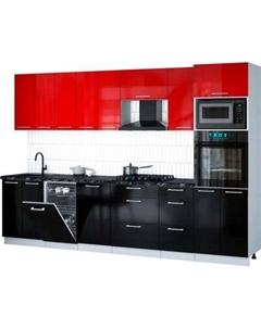 Кухонный гарнитур Интерлиния Мила Gloss 3.1-ПМ3