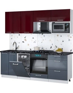 Кухонный гарнитур Интерлиния Мила Gloss 2.25-ПМ4