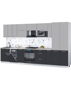 Кухонный гарнитур Интерлиния Мила Gloss 3.8-ПМ4