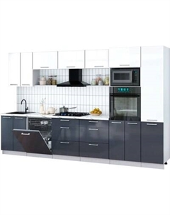 Кухонный гарнитур Интерлиния Мила Gloss 3.4-ПМ1