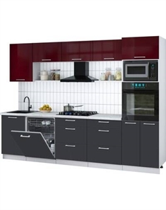 Кухонный гарнитур Интерлиния Мила Gloss 2.9-ПМ1