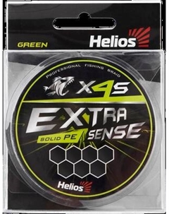 Леска плетеная Helios Extrasense X4S PE Green 92м 1.2/18LB 0.20мм / HS-ES-X4S-1.2/18LB