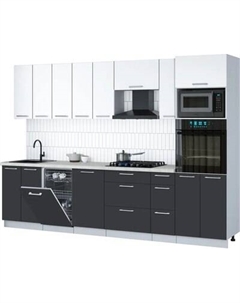 Кухонный гарнитур Интерлиния Мила Gloss 3.0-ПМ3