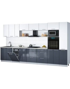 Кухонный гарнитур Интерлиния Мила Gloss 3.9-ПМ3