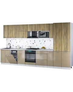 Кухонный гарнитур Интерлиния Мила Gloss 3.8-ПМ4