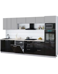 Кухонный гарнитур Интерлиния Мила Gloss 3.4-ПМ1-2