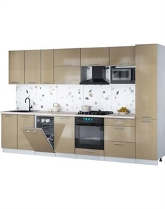 Кухонный гарнитур Интерлиния Мила Gloss 3.3-ПМ4