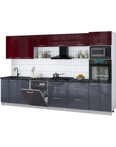 Кухонный гарнитур Интерлиния Мила Gloss 3.4-ПМ1-2