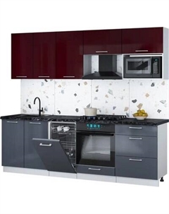 Кухонный гарнитур Интерлиния Мила Gloss 2.45-ПМ4