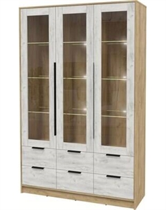 Шкаф с витриной Интерлиния Концепт КТ-ШВ3 с подсветкой