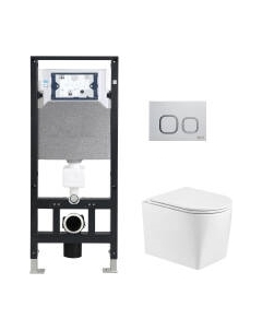 Унитаз подвесной с инсталляцией WeltWasser Amberg 506 + Nesenbach 004 GL-WT + Amberg RD-WT Weltwasser