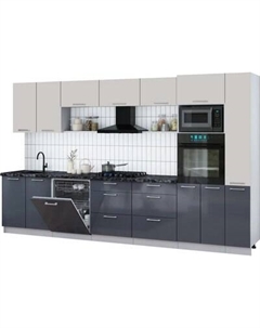 Кухонный гарнитур Интерлиния Мила Gloss 3.5-ПМ1
