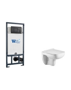 Унитаз подвесной с инсталляцией WeltWasser Marberg 507 + Kehlbach 004 GL-WT + Mar 507 SE MT-BL Weltwasser