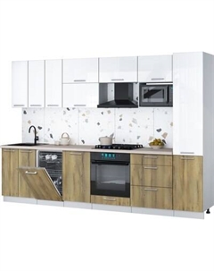 Кухонный гарнитур Интерлиния Мила Gloss 3.1-ПМ4