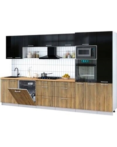 Кухонный гарнитур Интерлиния Мила Gloss 3.4-ПМ1