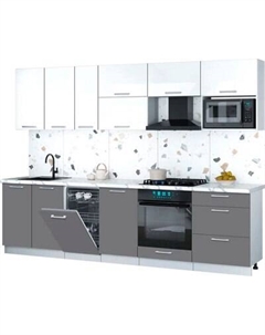Кухонный гарнитур Интерлиния Мила Gloss 2.9-ПМ4